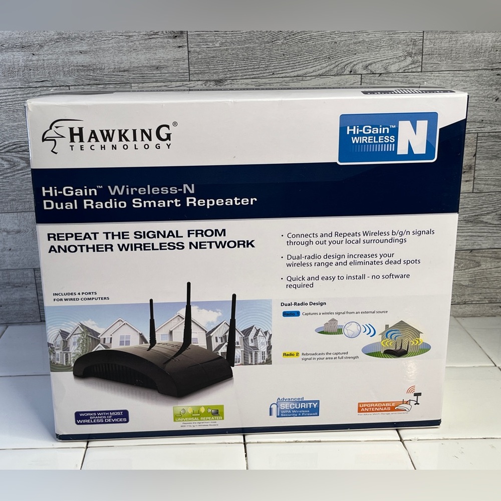 Hi-Gain Wireless-N Dual Radio Smart Repeater (Hawking HW2R1